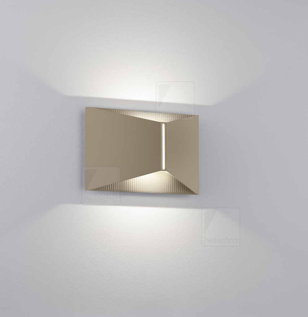 [HEL-28/2605.70] Helestra Außenwandleuchte VID, up / down, quadratisch IP65, dimmbar (Kaffeebraun)