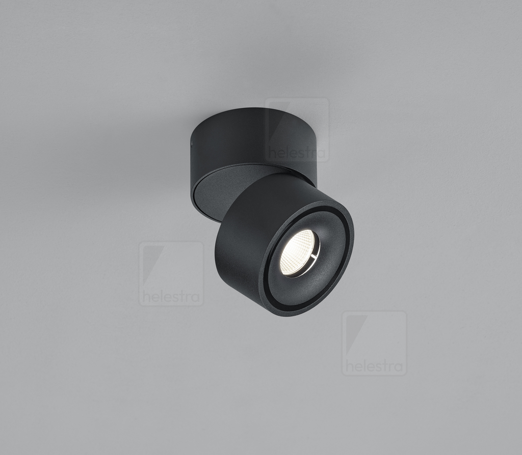 [HEL-15/2164.22] Helestra Spot ROTA rond, orientable, rotatif IP20, dimmable, 9 W (noir mat)