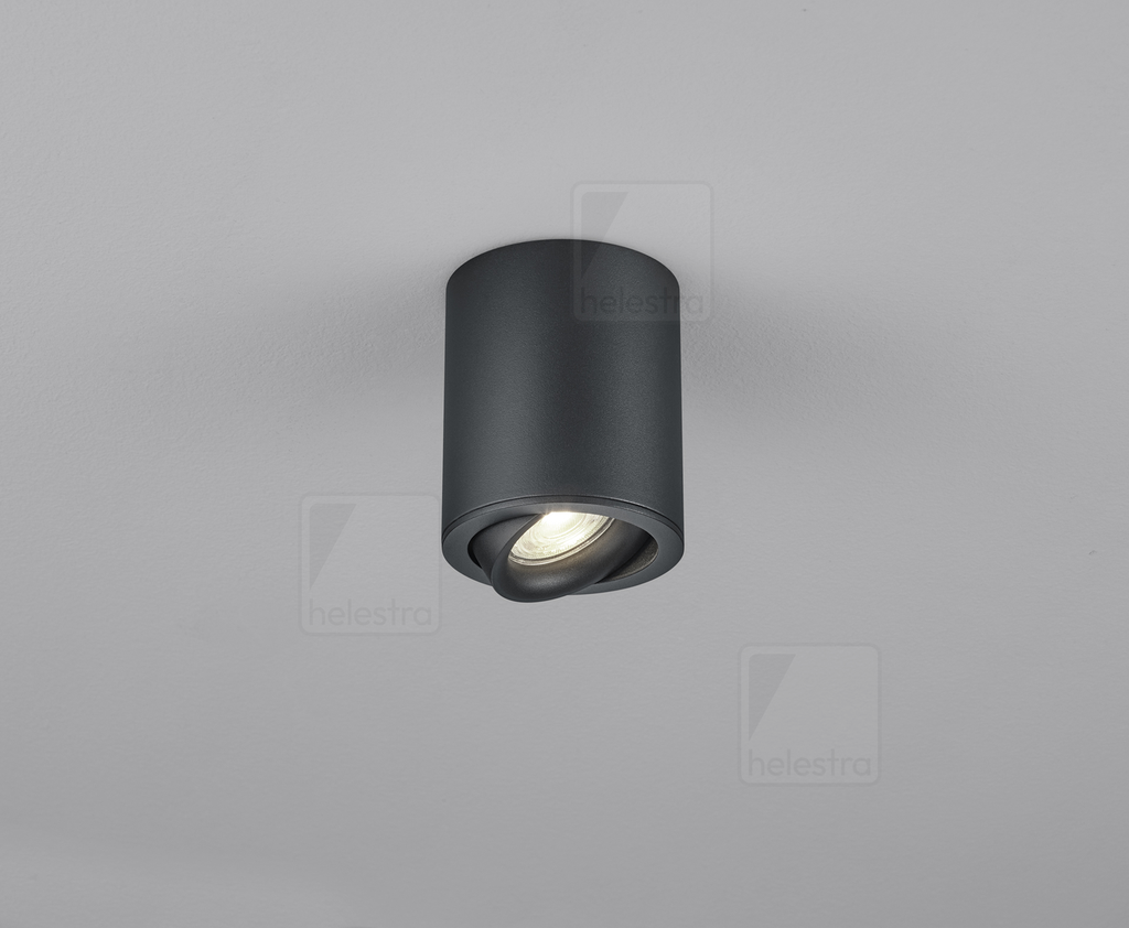 [HEL-15/2329.22] Helestra Spot TUDO 1 flame, cylindrical, swivelling GU10 IP20 (black matt)