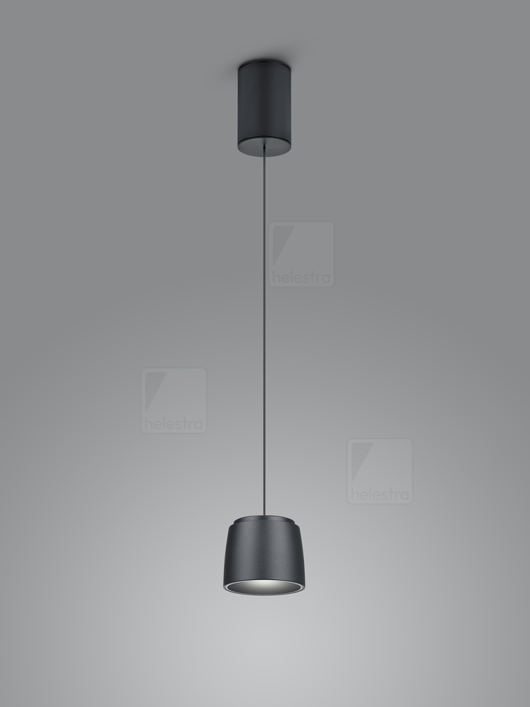 [HEL-16/2302.22-22] Helestra Pendant luminaire COPA cylindrical IP20, black dimmable