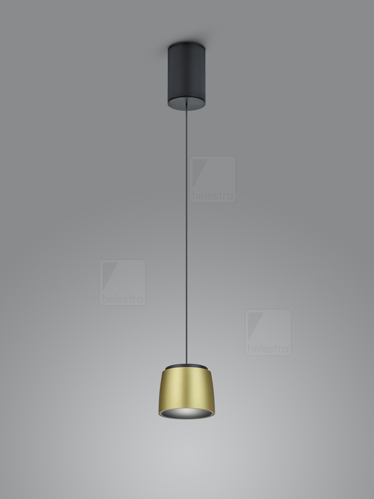 [HEL-16/2302.22-09] Helestra Pendant luminaire COPA cylindrical IP20, gold, black dimmable