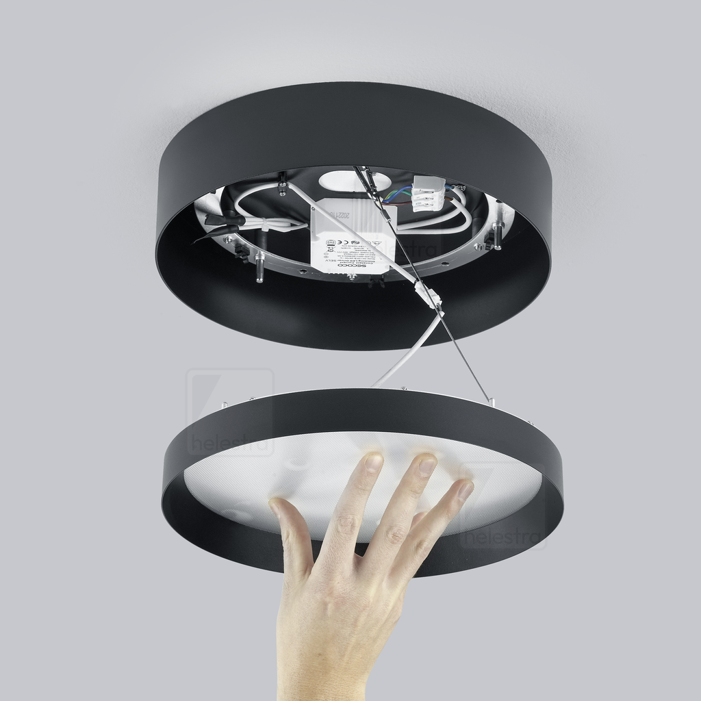 [HEL-15/2415.22-22] Helestra Plafonnier ENIO rond IP20, noir dimmable, 28 W