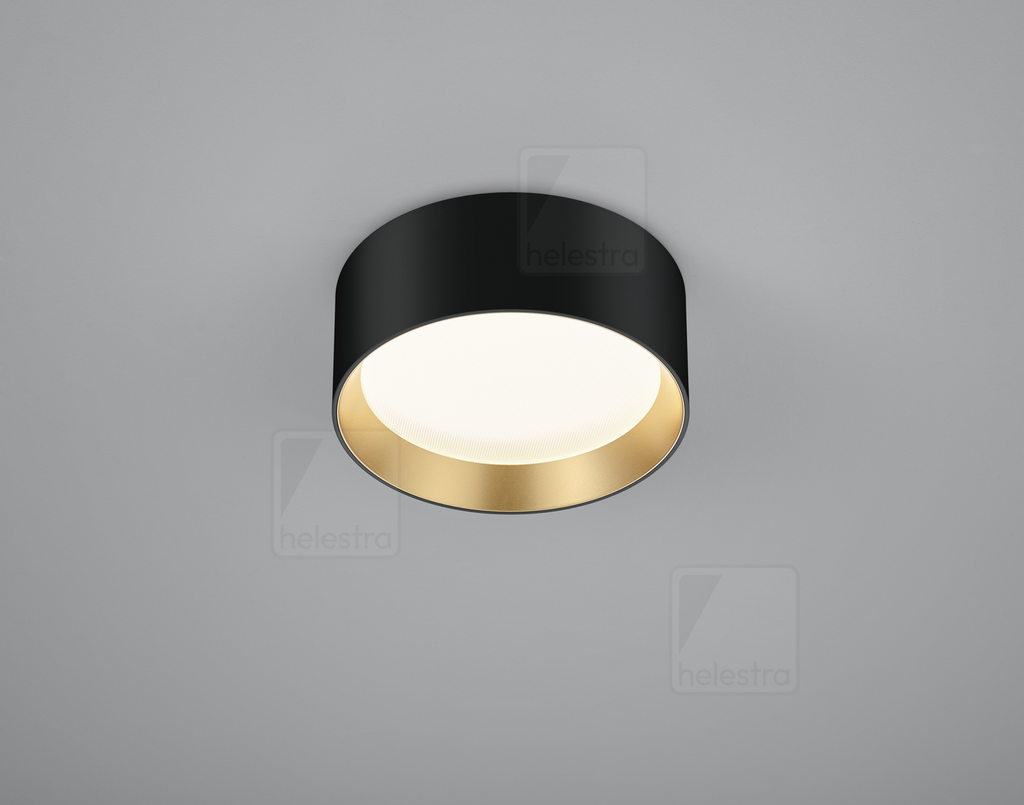 [HEL-15/2216.22-09] Helestra Ceiling luminaire ENIO round IP20, gold, black dimmable, 16 W