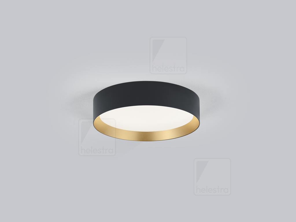 [HEL-15/2415.22-09] Helestra Deckenleuchte ENIO rund IP20, gold, schwarz dimmbar, 28 W