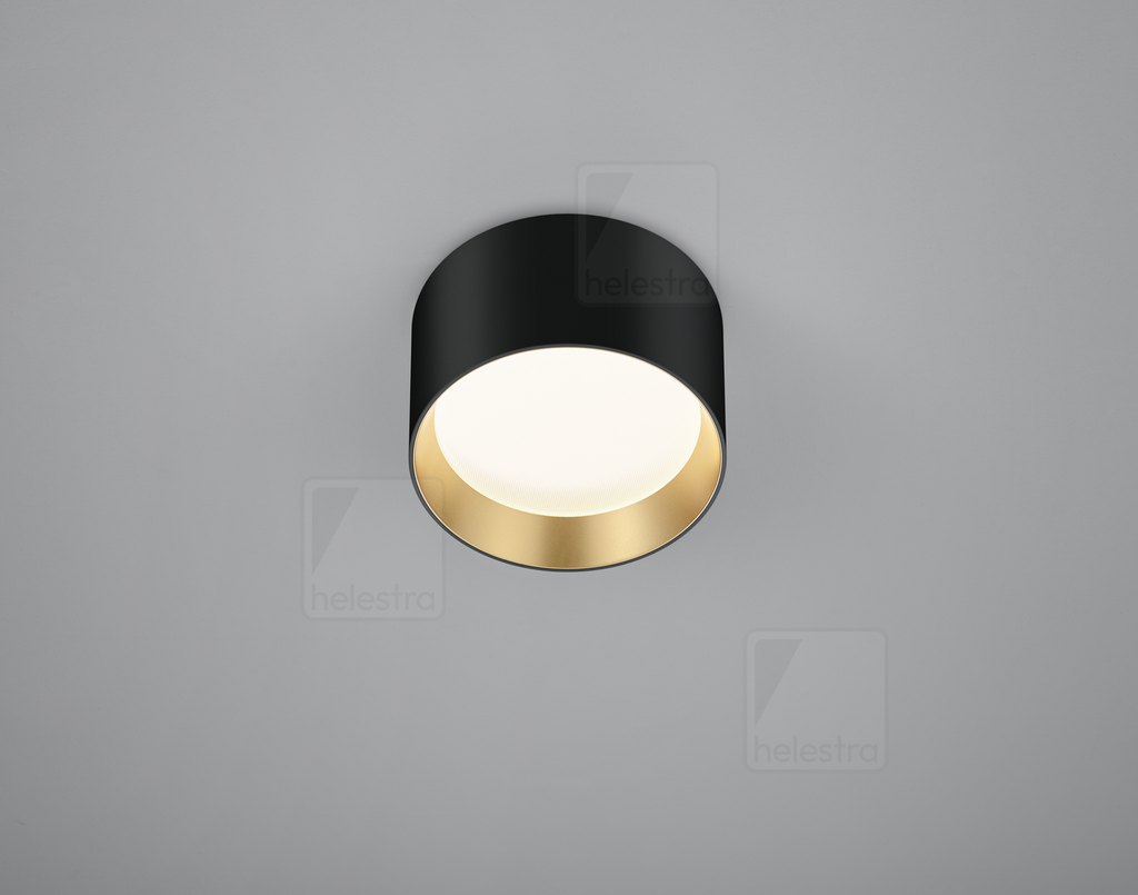 [HEL-15/2215.22-09] Helestra Ceiling luminaire ENIO round IP20, gold, black dimmable, 12.00 W