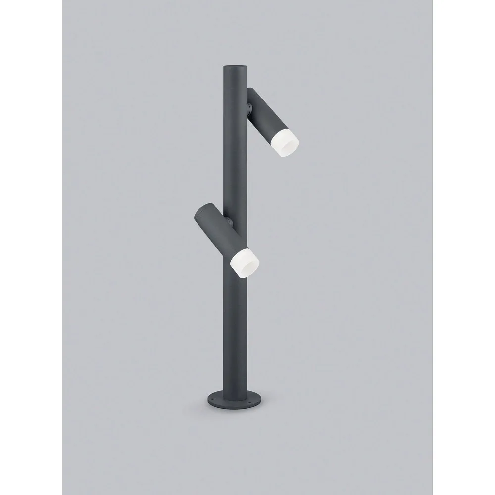 Helestra Bollard lamp LOCI 2 flames, rotatable IP65, graphite