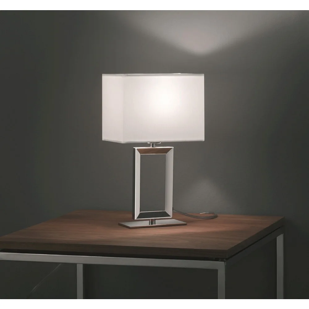 [HEL-19/1138.10] Helestra Lampe à poser ENNA 2, E14, IP20, nickel brillant
