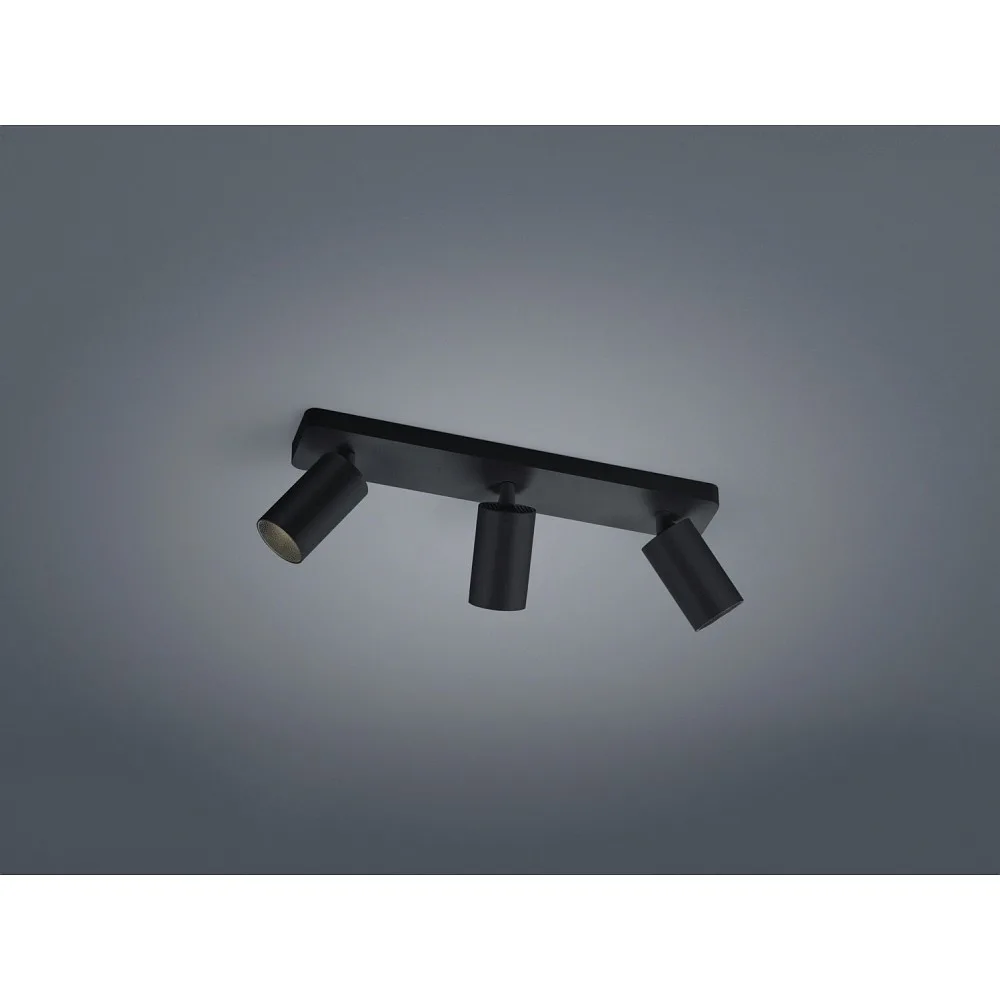 Helestra Spot RIWA 3 flammes IP20, noir dimmable