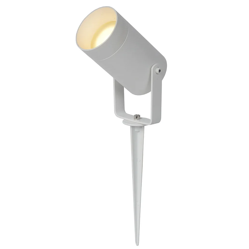 Lucide Luminaire avec piquet TAYLOR cylindrique, orientable GU10 IP65, dimmable – blanc