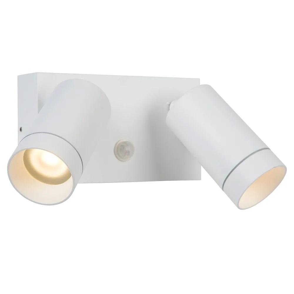 Lucide Spot TAYLOR 2 flames, square GU10 IP54, dimmable – white