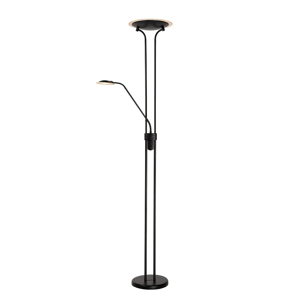 Lucide Floor lamp CHAMPION LED round, flexible IP20, dimmable – Black