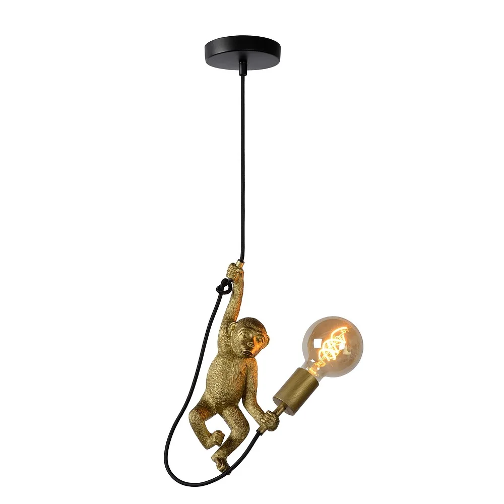 Lucide Suspension EXTRAVAGANZA CHIMP E27 IP20, or, noir