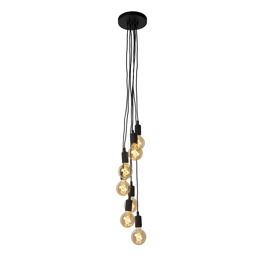 Lucide Pendant luminaire FIX E27 IP20, black dimmable