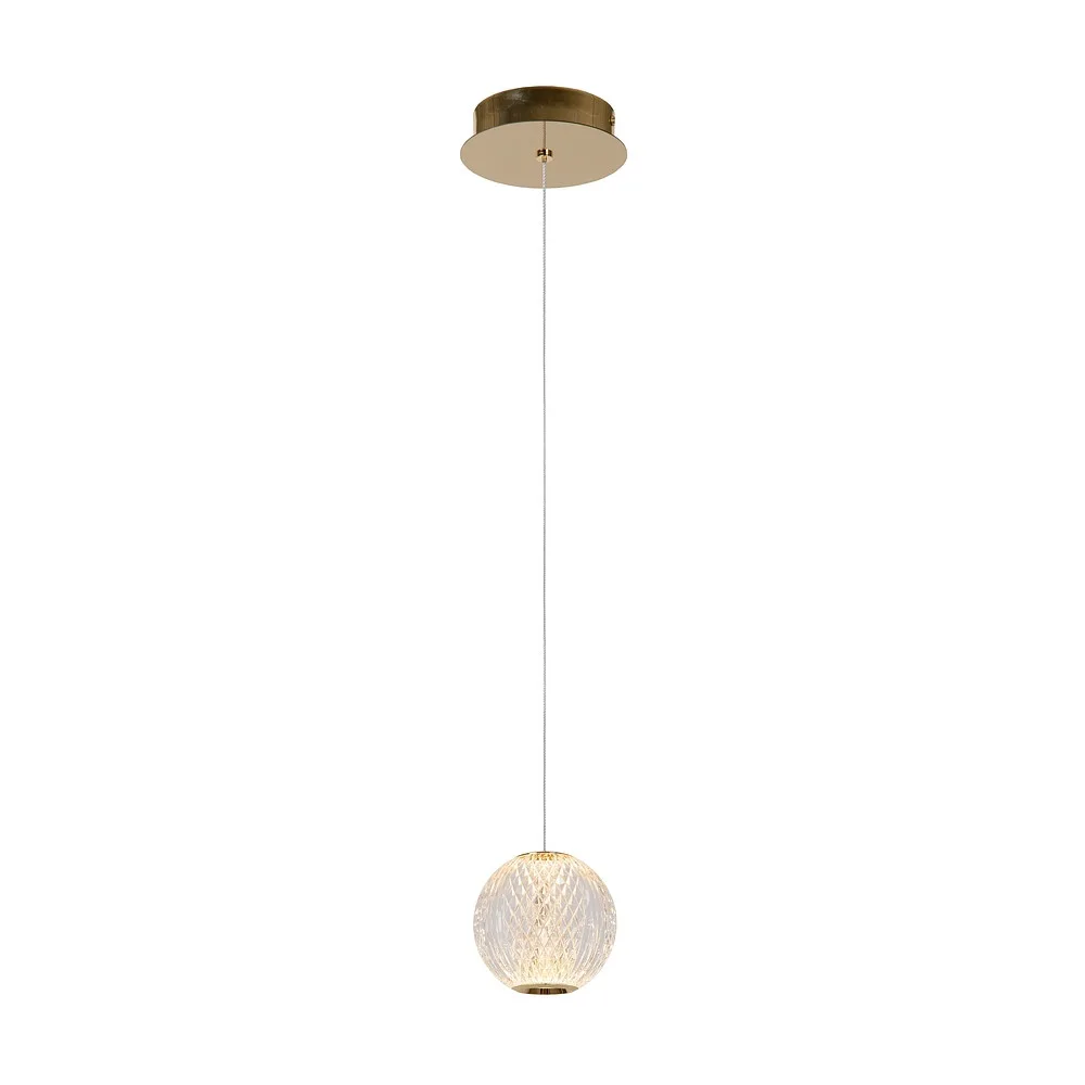 Lucide Pendelleuchte CINTRA rund IP20, gold matt, Messing, transparent, 4,2 W