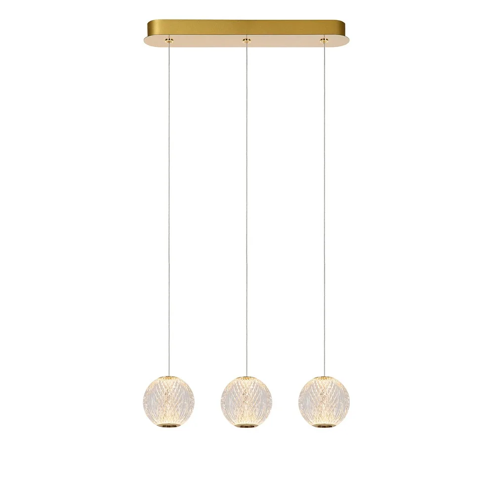 Lucide Suspension CINTRA carré IP20, or mat, laiton, transparent