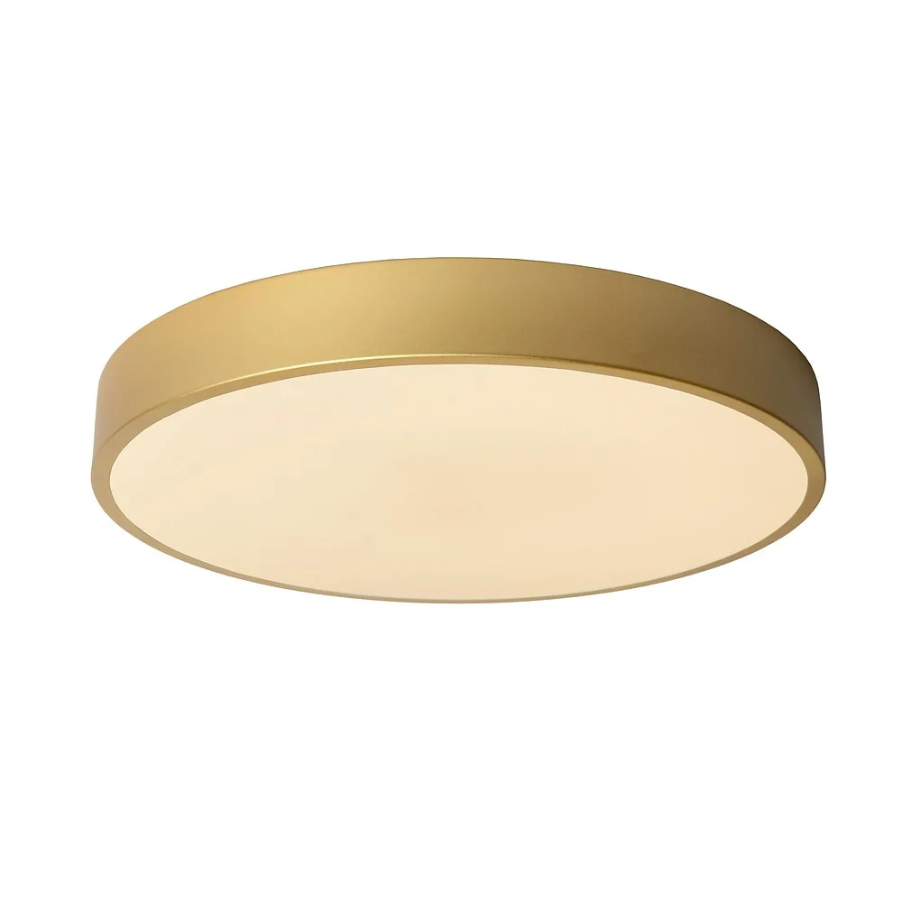 Lucide LED Deckenleuchte UNAR rund IP20, gold matt, Messing, opal dimmbar, 1680 lm
