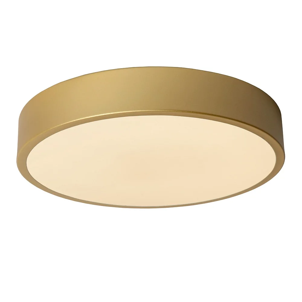 Lucide Plafonnier UNAR LED rond IP20, or mat, laiton, opale dimmable, 1260 lm