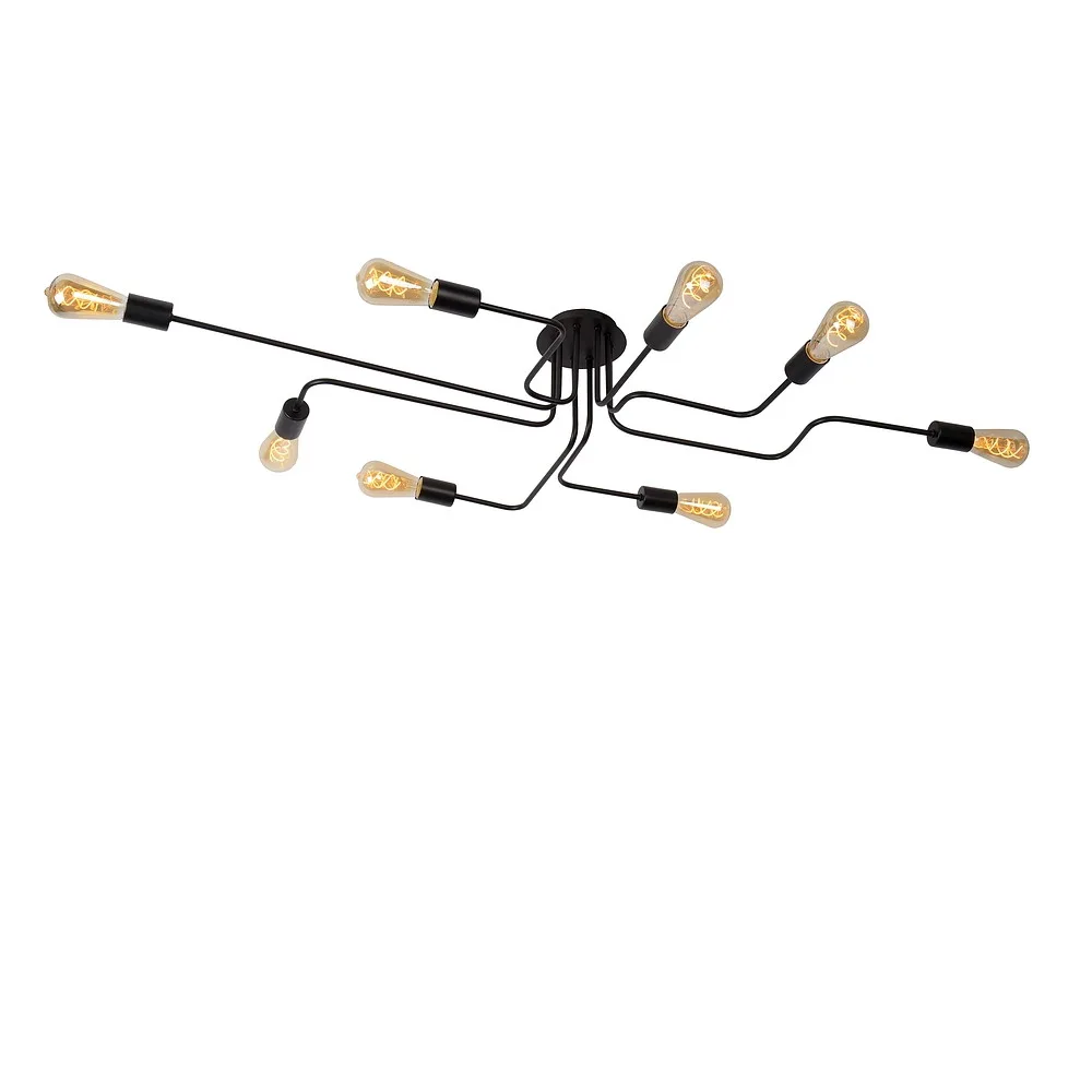 Lucide Ceiling luminaire LESTER square E27 IP20, black
