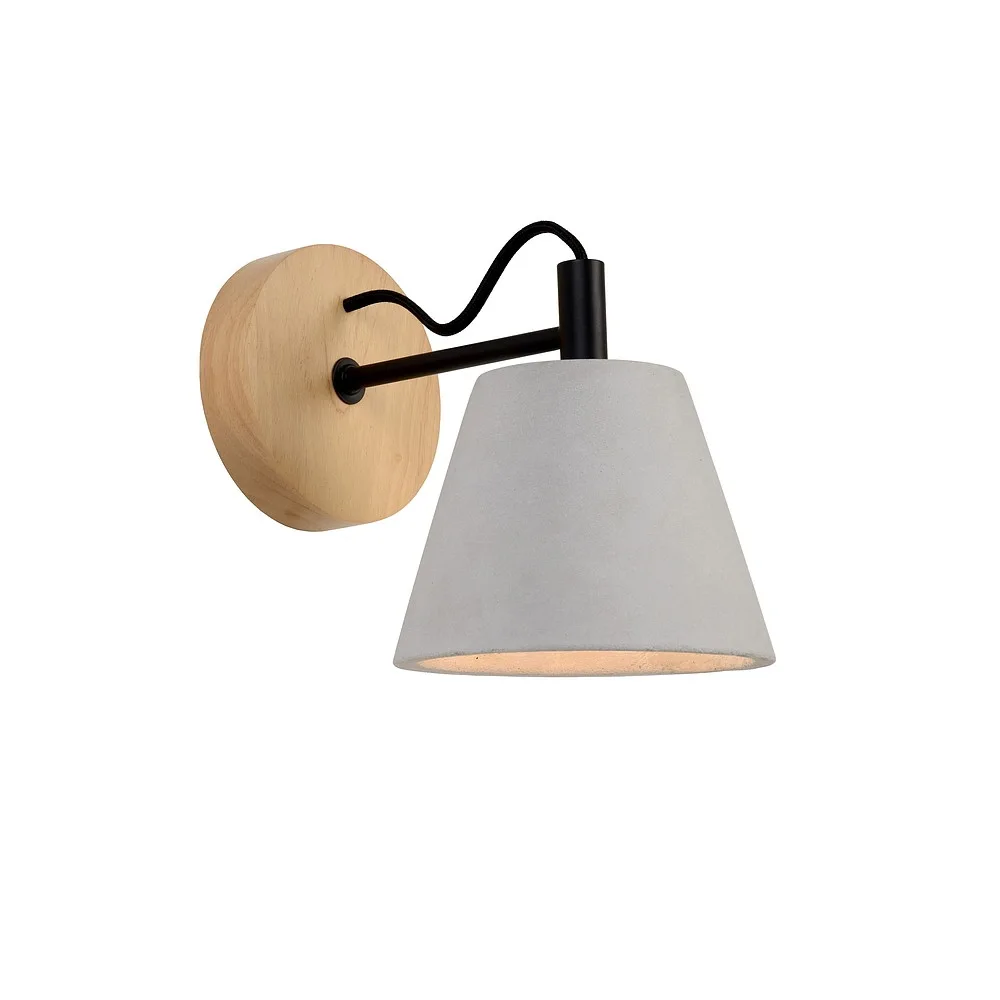 [LUC-03213/01/41] Lucide Wandleuchte POSSIO rund E14 IP20, holz, taupe dimmbar