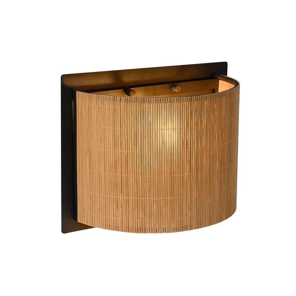 Lucide Wandleuchte MAGIUS rund E27 IP20, holz, schwarz dimmbar
