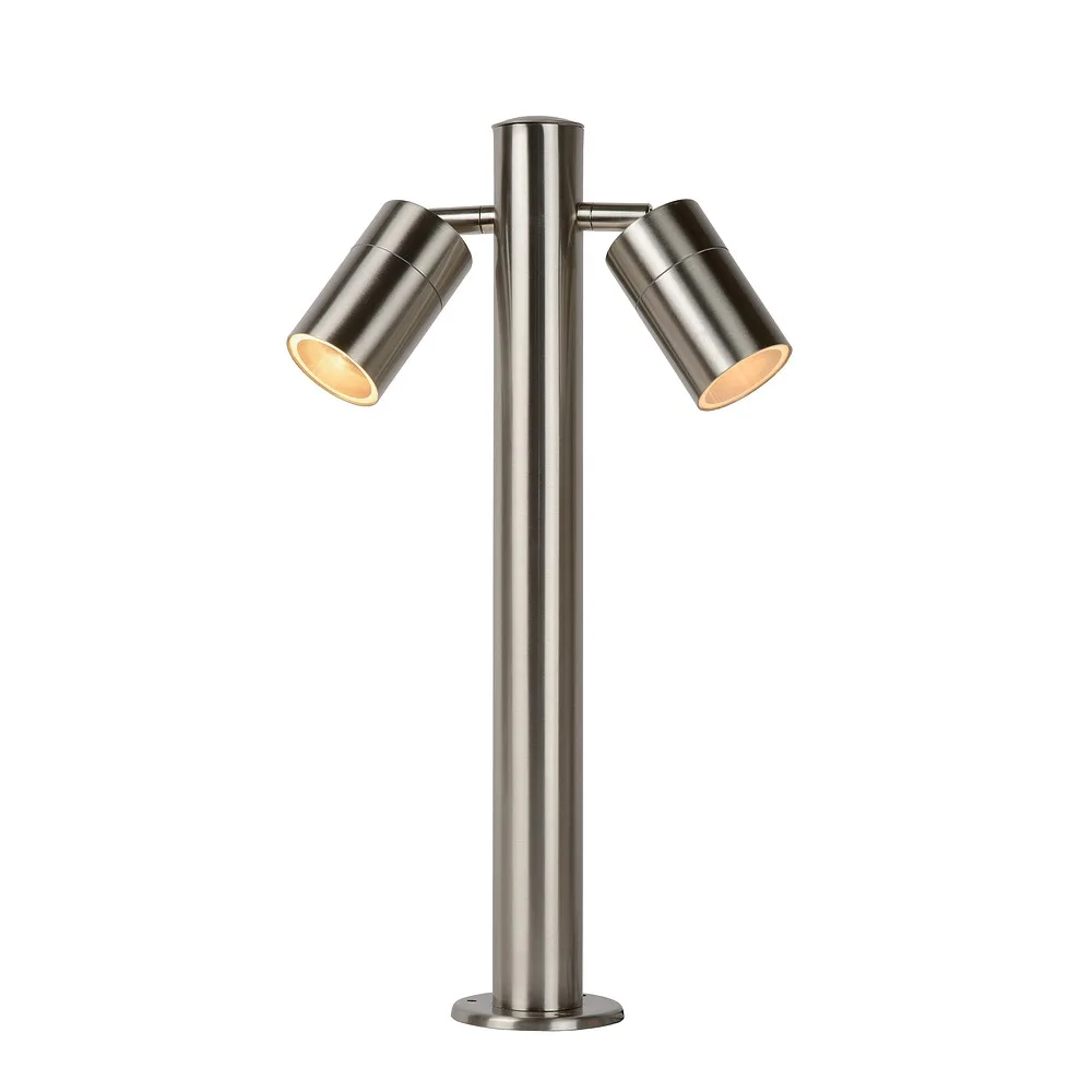 Lucide Borne lumineuse ARNE LED 2 flammes, rond GU10 IP44, chrome mat