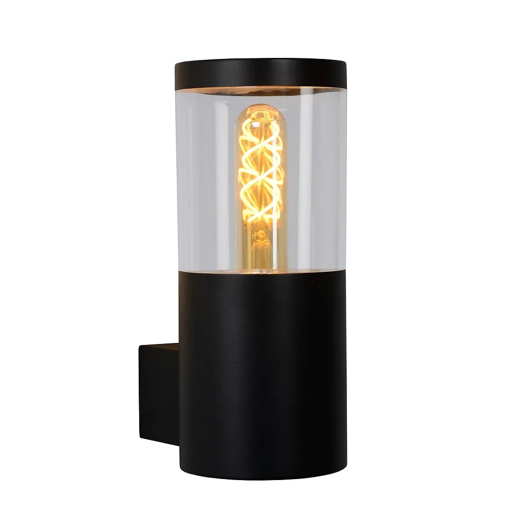 [LUC-14899/01/30] Lucide Outdoor wall luminaire FEDOR cylindrical, direct E27 IP44, black dimmable