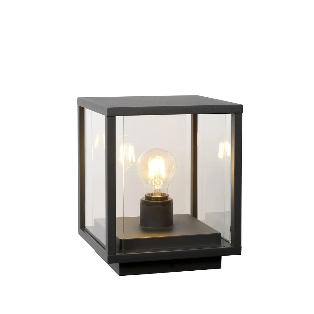 [LUC-27883/25/30] Lucide Bollard lamp CLAIRE square E27 IP54, anthracite