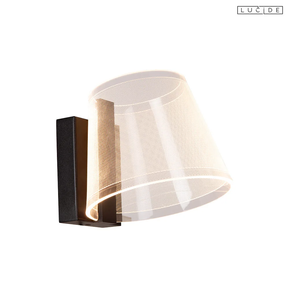 [LUC-04213/10/30] Lucide Badezimmerleuchte KORGIS IP44, schwarz, transparent