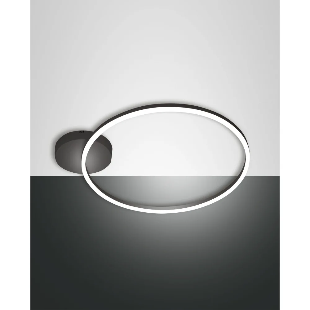 Fabas Luce Plafonnier LED GIOTTO, 1x 36W, 3000K, 3240lm, IP20 – noir satiné