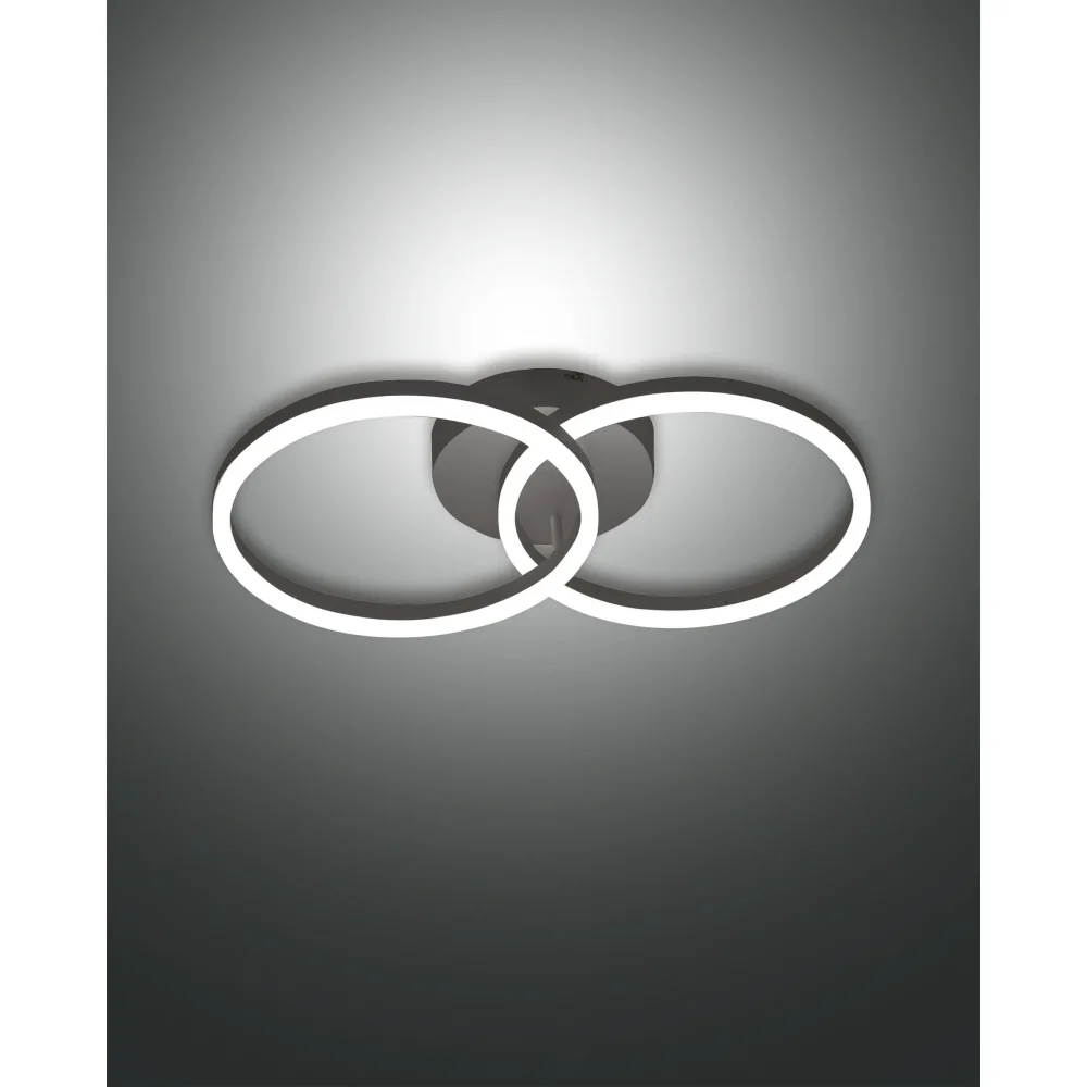 Fabas Luce LED Wandleuchte GIOTTO, 2x 18W, 3000K, 3240lm, IP20 – schwarz satiniert