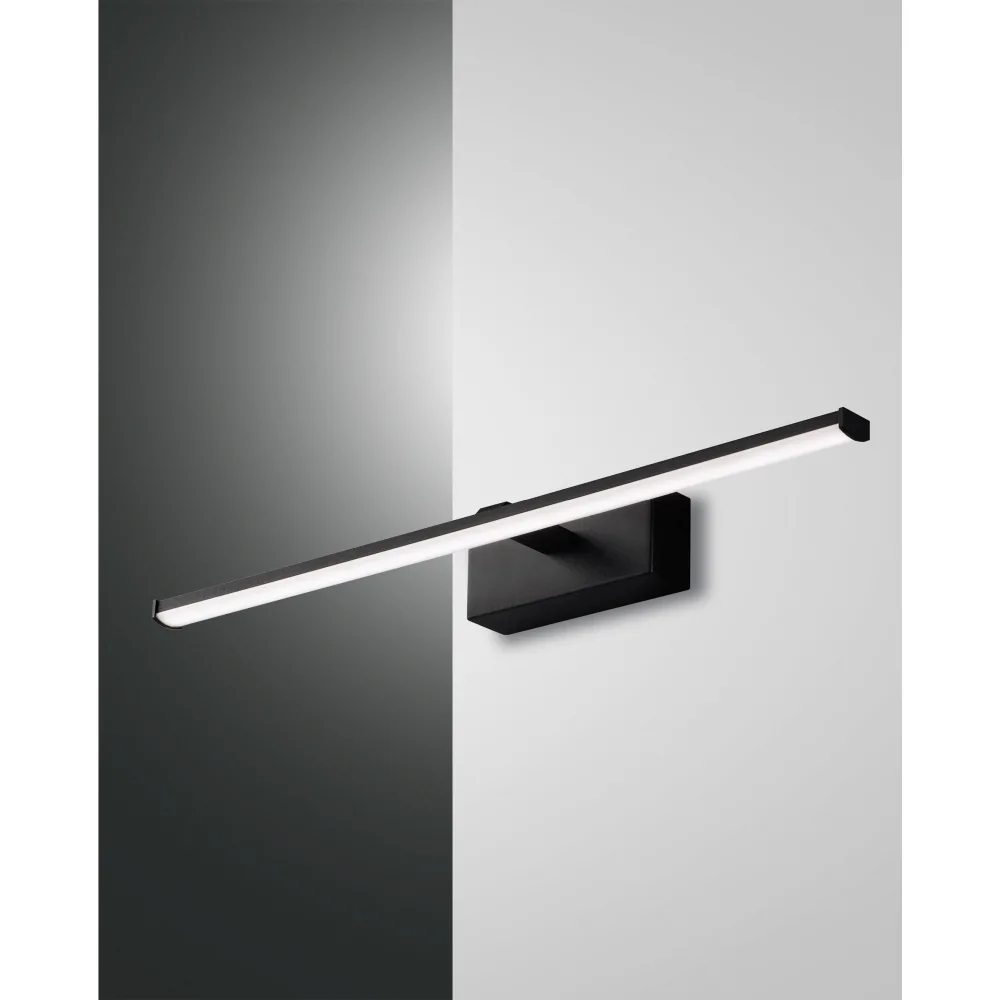 Fabas Luce LED Wall luminaire NALA, 1x 10W, 3000K, 900lm, IP44 – black