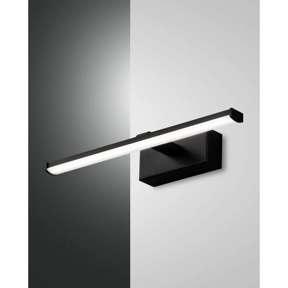 Fabas Luce LED Wandleuchte NALA, 1x 6W, 3000K, 700lm, IP44 – Schwarz