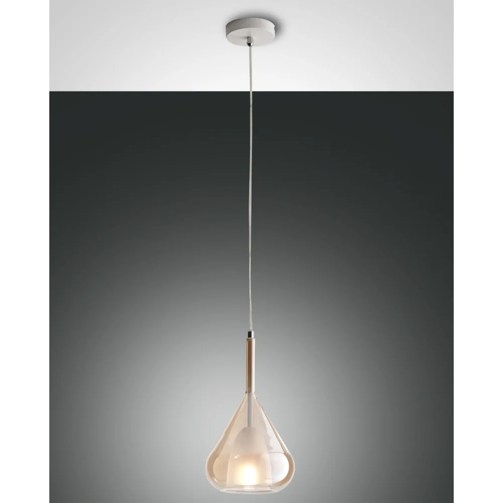 [FAB-3481-40-125] Fabas Luce Pendelleuchte LILA, E27, 1x 40W, IP20, amber (Bernstein Weiß)