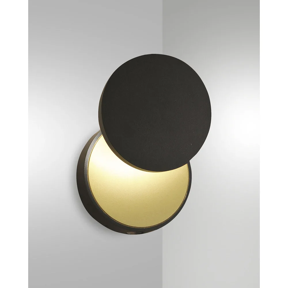 Fabas Luce Applique murale LED ARA, 2x 6W, 3000K, 1080lm, IP20 – or noir