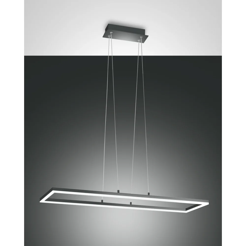 Fabas Luce Suspension LED BARD, 1x 52W, 3000K, 4680lm, IP20, anthracite