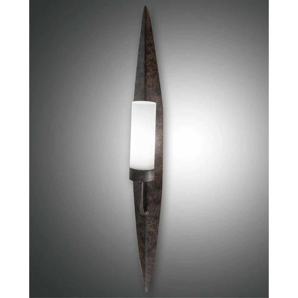 Fabas Luce VANITY Wandleuchte, E14, Höhe: 70cm, Glas weiß, dunkelrostfarben