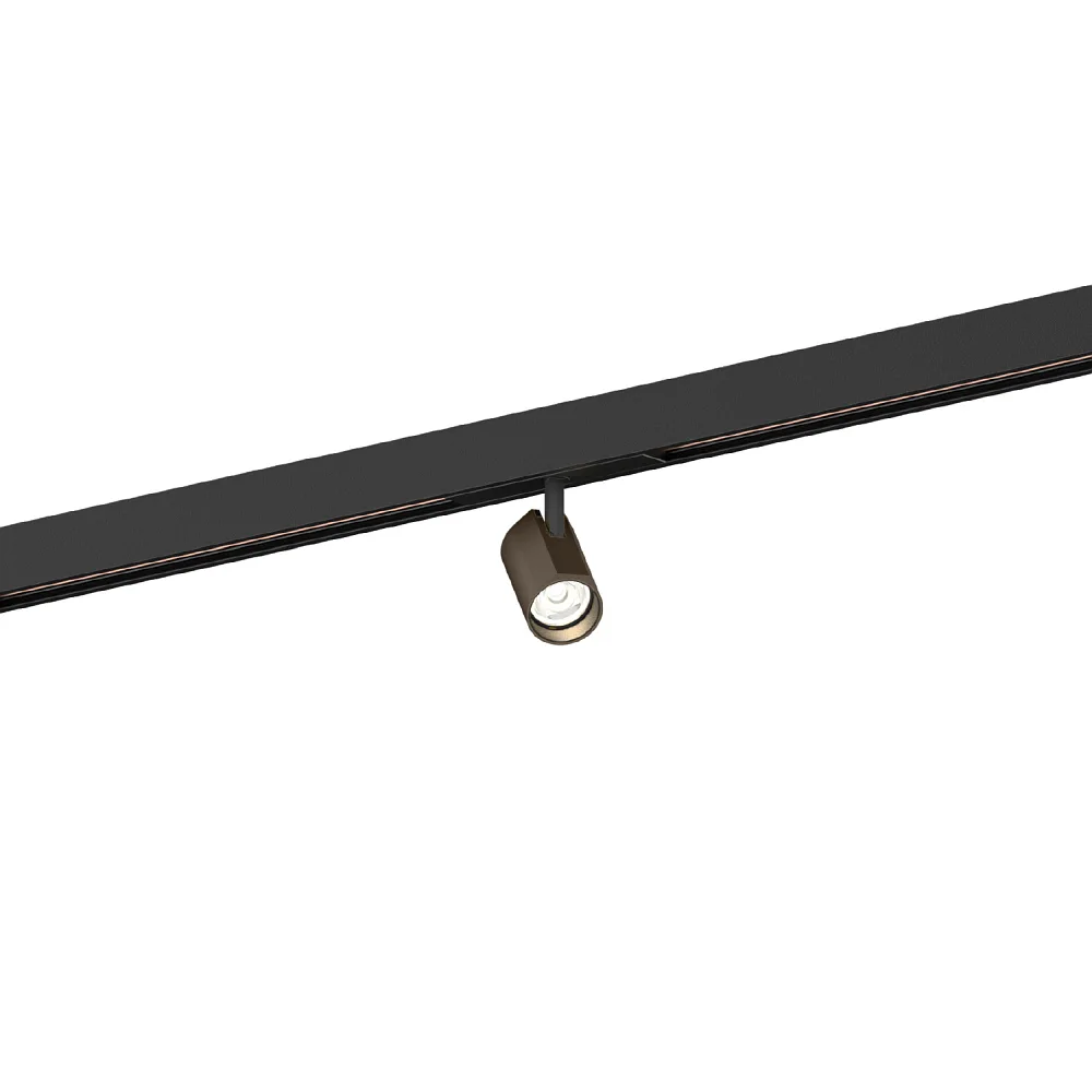 Wever & Ducré Spot sur rail CENO ON STREX 1.0 avec adaptateur IP20 – bronze noir mat, 2700 K, non