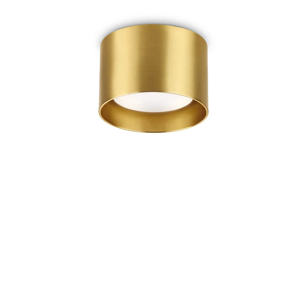 Ideal Lux Ceiling luminaire SPIKE PL1 ROUND GX53 down, round, rigid GX53 IP20 – brass