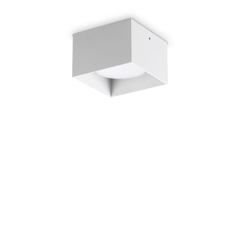 Ideal Lux Plafonnier SPIKE PL1 SQUARE GX53 vers le bas, carré, fixe GX53 IP20 – blanc