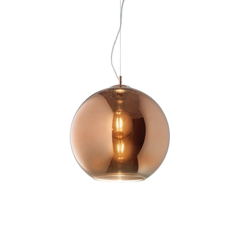 Ideal Lux Suspension NEMO, Ø 20cm, E27 LED 3.2W 3000K inclus – Cuivre