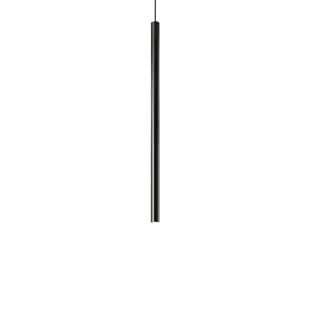 Ideal Lux LED pendant luminaire ULTRATHIN ROUND, length 40cm / Ø 3cm, 11.5W 3000K 970lm – black matt