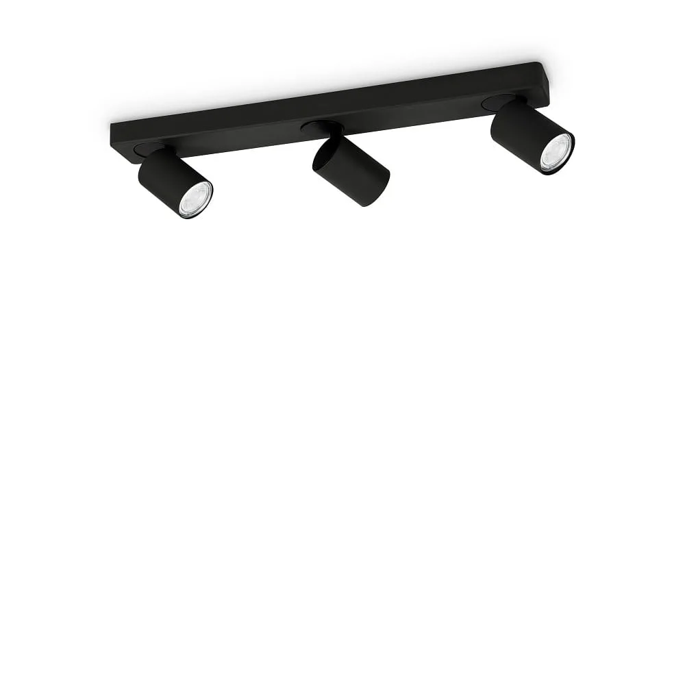 Ideal Lux Applique et plafonnier RUDY, à 3 lumières, GU10, orientable – noir thermolaqué