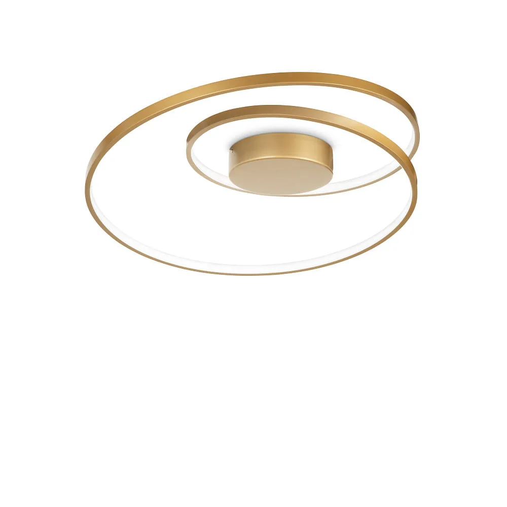 Ideal Lux Deckenleuchte OZ PL DALI/PUSH rund, DALI-steuerbar IP20 – Messing