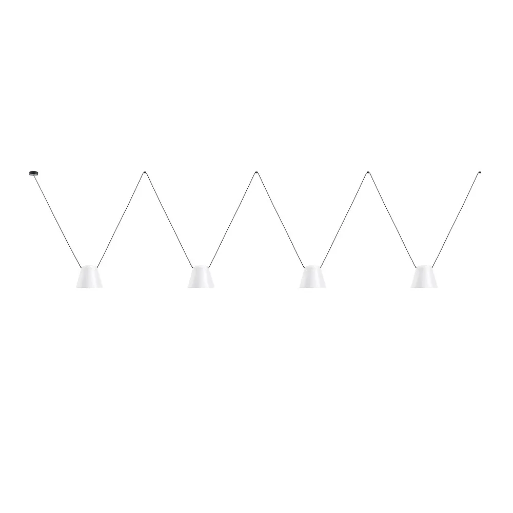 LEDS C4 Pendant luminaire ATTIC 4 4 flames, conical E27 IP20, cable length: 800 cm, Ø/W/H: 24/24/175 cm – white