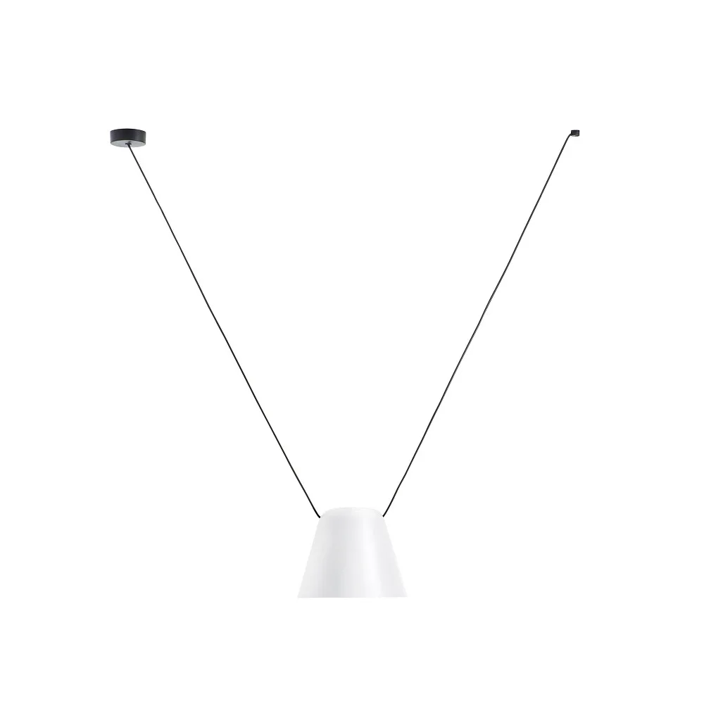 LEDS C4 Pendelleuchte ATTIC V konisch E27 IP20, Ø∕ L∕ W∕ H: 24∕ 100∕ 24∕ 75 cm – Weiß