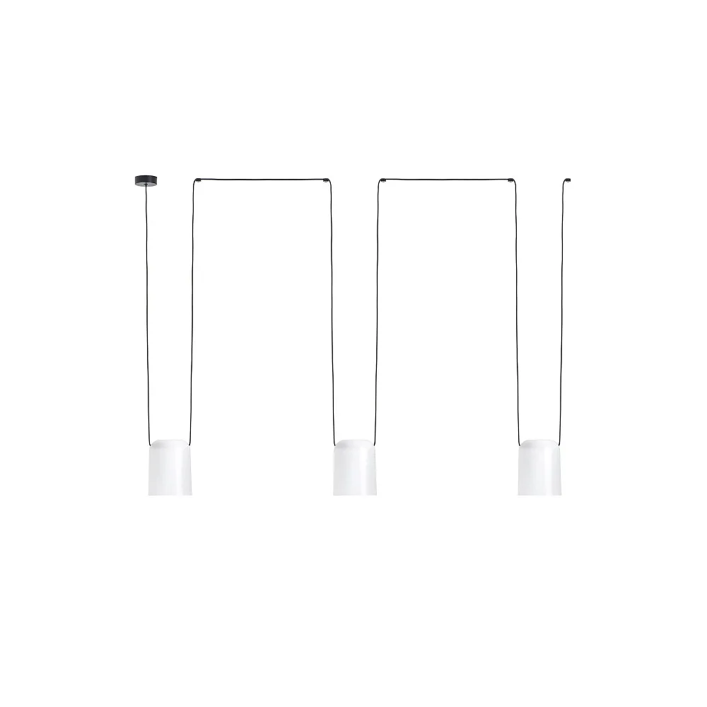 LEDS C4 Suspension ATTIC 3, à 3 lumières E27 IP20, longueur du câble: 600 cm, Ø/l/H: 15/15/175 cm – blanc