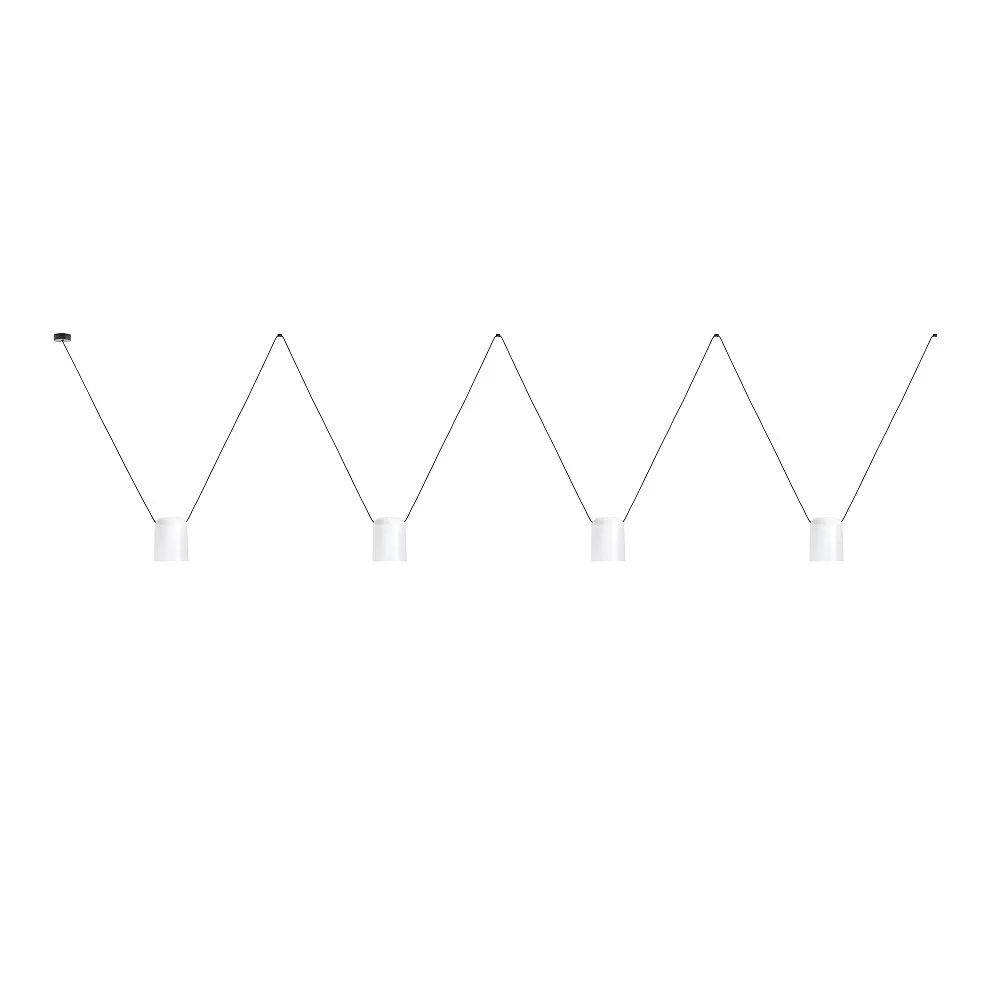 LEDS C4 Suspension ATTIC 4 à 4 lumières E27 IP20, câble L: 400 cm, Ø∕ L∕ H: 15∕ 15∕ 75 cm – blanc