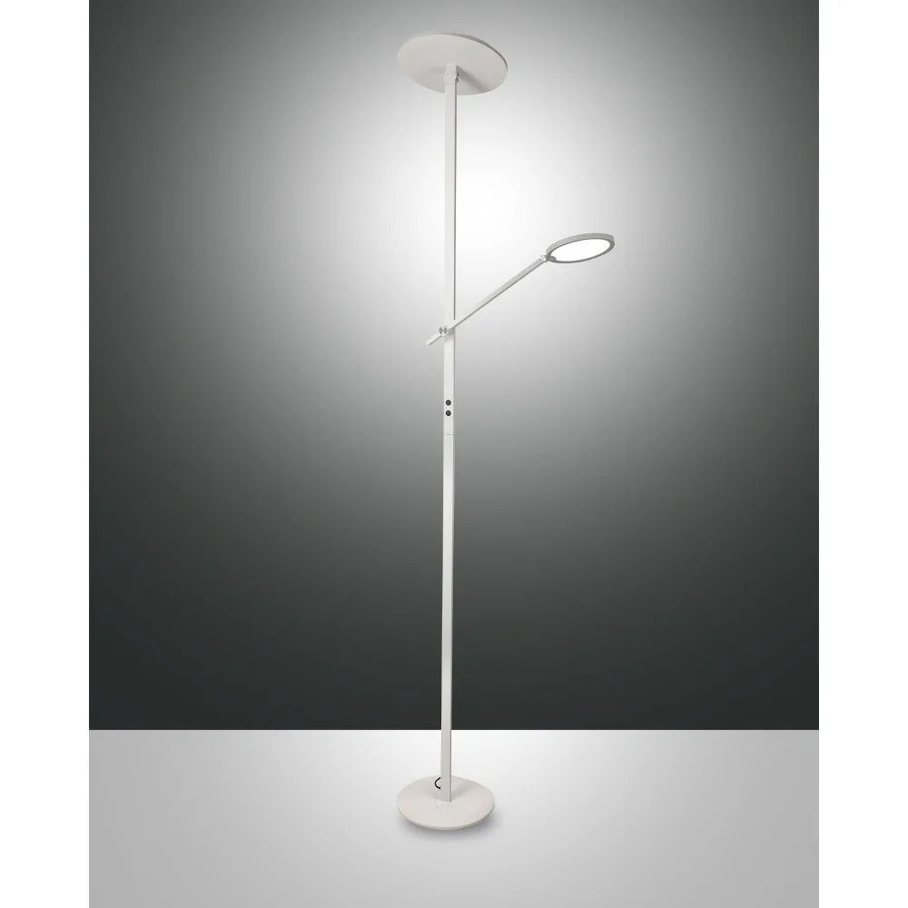 Fabas Luce LED floor lamp REGINA, 36W+12W, 3000K, 3000/800lm, IP20 – white