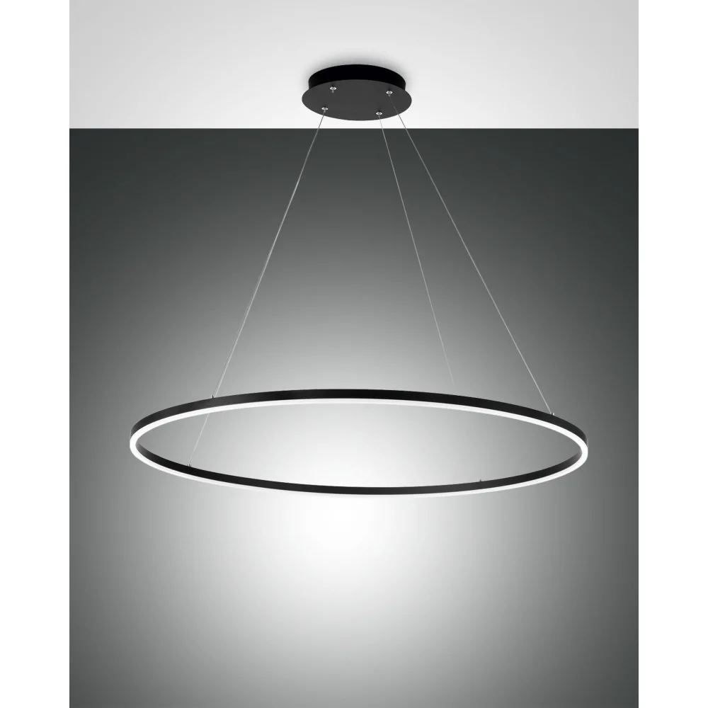 Fabas Luce Suspension LED GIOTTO, 60W, 4000K, 6700lm, IP20, compatible Smartluce – noir satiné