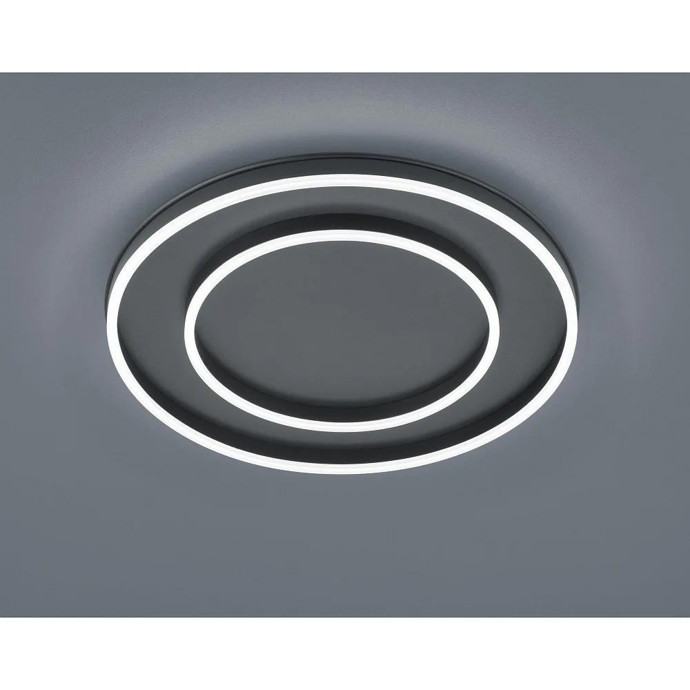Helestra Plafonnier LED SONA LED, 59.5 cm, IP20 – noir mat